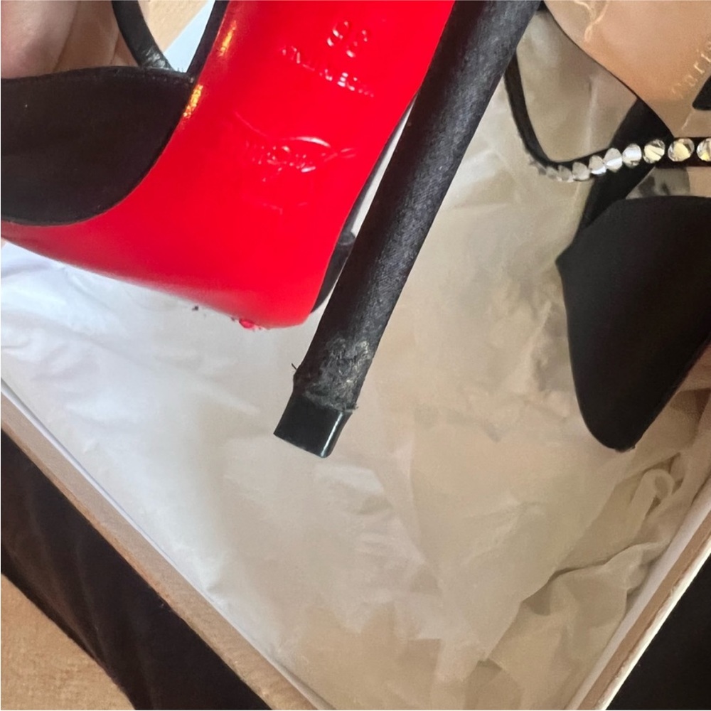 Christian Louboutin Black Heels with Silver Accents - Picture 7 of 8